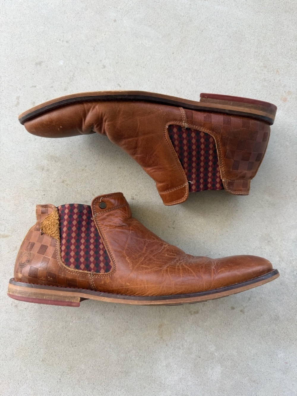 Bull Boxer Brown Leather Ankle Chelsea Boots Men’s Size 9